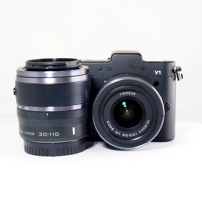 【中古】(ニコン) Nikon ニコン 1 V1 Wズームキツト ブラック(10-30/30-110)