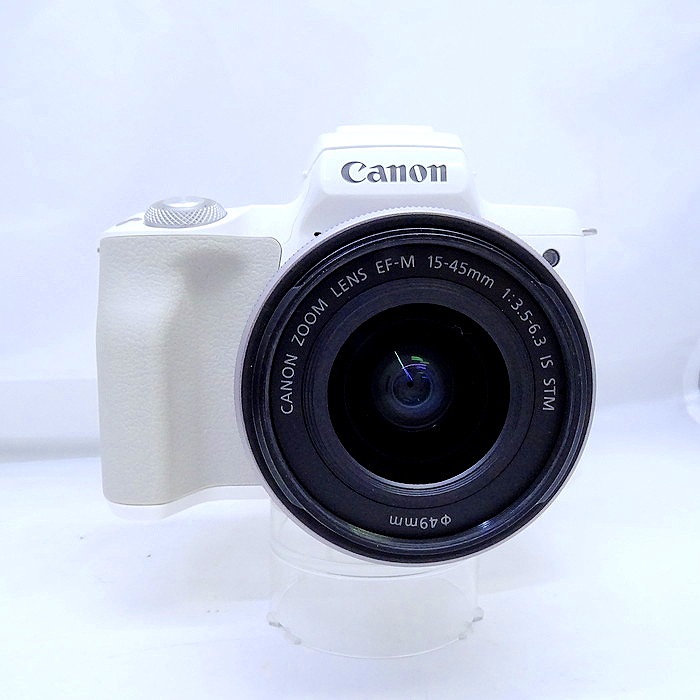 【中古】(キヤノン) Canon EOS KISS M ホワイト 15-45/3.5-6.3STM シルバー